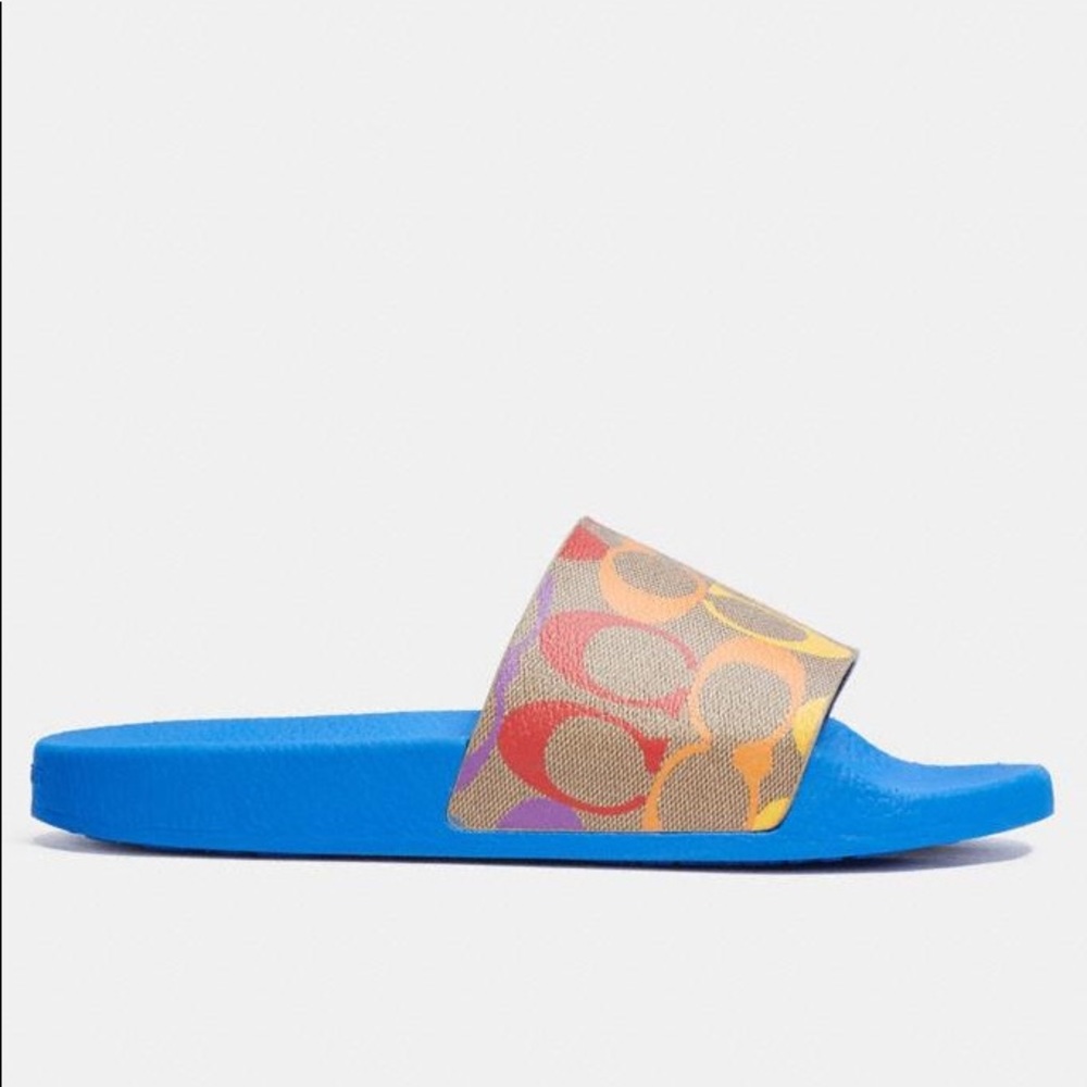 Coach Uli Sport Slide in Rainbow Signature Canvas - Picture 2 of 3